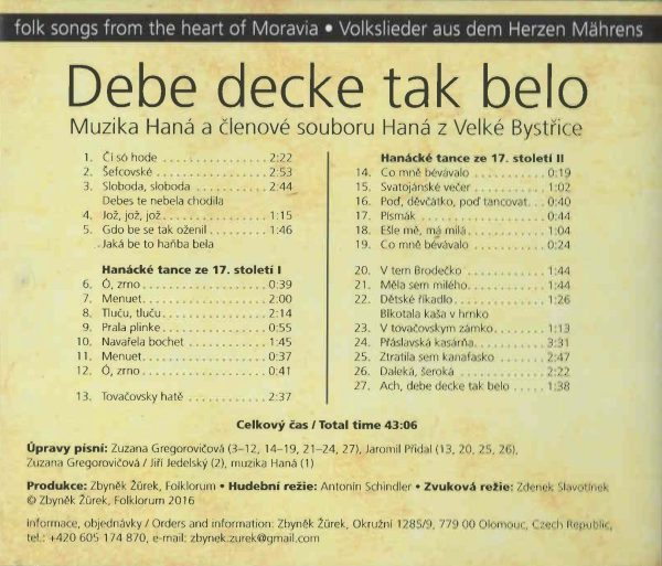 Muzika Haná: Debe decke tak belo (CD) - Image 3