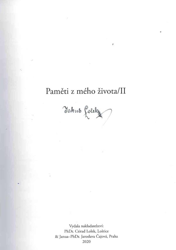 Jakub Lolek: Paměti z mého života II. (kniha) - Image 2