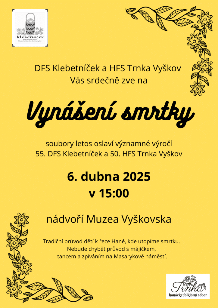 DFS Klebetnicek a HFS Trnka Vyskov Vas srdecne zve (Hanácký folklorní spolek)